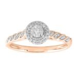 LADIES RING 1/10 CT ROUND DIAMOND 10K ROSE GOLD