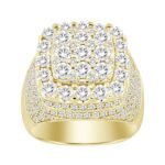 MEN'S RING 4 1/20 CT ROUND DIAMOND 14K YELLOW GOLD