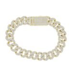 MEN'S BRACELET 7 1/2 CT ROUND DIAMOND 10K YELLOW GOLD