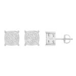 MEN'S EARRING 1/4 CT ROUND  DIAMOND 10K WHITE GOLD
