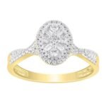 LADIES RING 1/4 CT ROUND/BAGUETTE DIAMOND 10K YELLOW GOLD