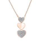LADIES PENDANT 1/10 CT ROUND DIAMOND 10K ROSE GOLD