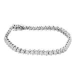 LADIES BRACELET 3 CT ROUND DIAMOND 14K WHITE GOLD