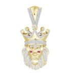 MEN'S CHARM 5/8 CT ROUND DIAMOND 10K YELLOW GOLD