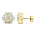 MEN'S EARRING 1/2 CT ROUND DIAMOND 10K YELLOW GOLD