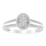 LADIES BRIDAL RING 1/4 CT ROUND DIAMOND 10K WHITE GOLD