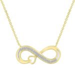LADIES NECKLACE 1/10 CT BAGUETTE DIAMOND 10K YELLOW GOLD