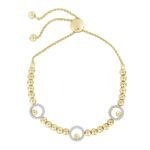 LADIES BRACELET 1/6 CT ROUND DIAMOND SILVER YELLOW PLATED