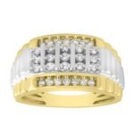 MEN'S RING 1/2 CT ROUND DIAMOND 10K TT YELLOW/WHITE GOLD