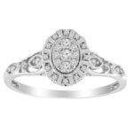 LADIES RING 1/5 CT ROUND DIAMOND 10K WHITE GOLD