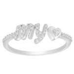 LADIES RING 1/6 CT ROUND DIAMOND 10K WHITE GOLD