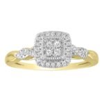 LADIES RING 1/6 CT ROUND DIAMOND 10K YELLOW GOLD