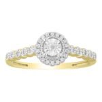 LADIES RING 1/10 CT ROUND DIAMOND 10K YELLOW GOLD