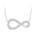 LADIES PENDANT 1/5 CT ROUND/BAGUETTE DIAMOND 10K WHITE GOLD