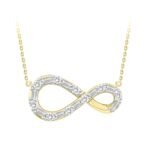 LADIES PENDANT 1/5 CT ROUND/BAGUETTE DIAMOND 10K YELLOW GOLD