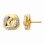 LADIES EARRING 1/5 CT ROUND DIAMOND 10K YELLOW GOLD