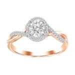 LADIES RING 1/4 CT ROUND DIAMOND 10K ROSE GOLD