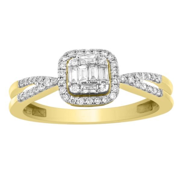 LADIES RING 1/3 CT ROUND DIAMOND 10K YELLOW GOLD