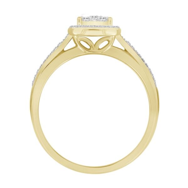 LADIES RING 1/4 CT ROUND DIAMOND 10K YELLOW GOLD - Image 2