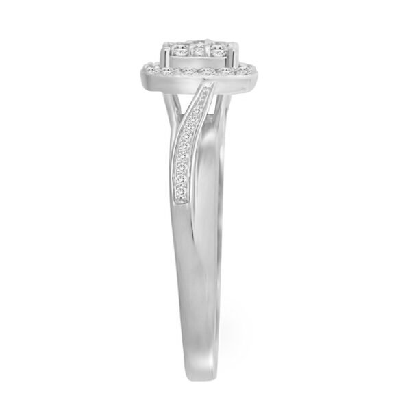 LADIES RING 1/4 CT ROUND DIAMOND 10K WHITE GOLD - Image 2