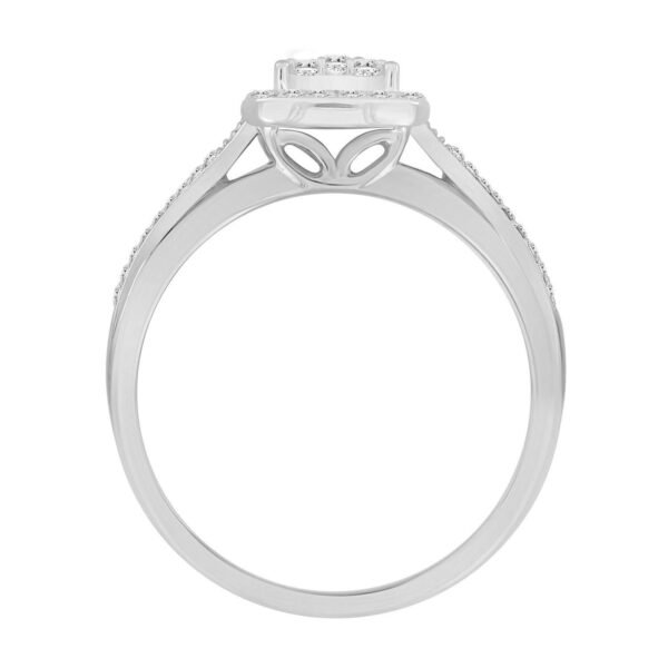 LADIES RING 1/4 CT ROUND DIAMOND 10K WHITE GOLD - Image 3