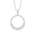 LADIES PENDANT 1/2 CT ROUND DIAMOND 10K WHITE GOLD
