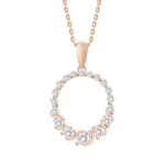 LADIES PENDANT 1/2 CT ROUND DIAMOND 10K ROSE GOLD