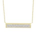 LADIES NECKLACE 1/2 CT ROUND/BAGUETTE DIAMOND 10K YELLOW GOLD
