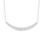 LADIES NECKLACE 1/3 CT ROUND/BAGUETTE DIAMOND 10K WHITE GOLD
