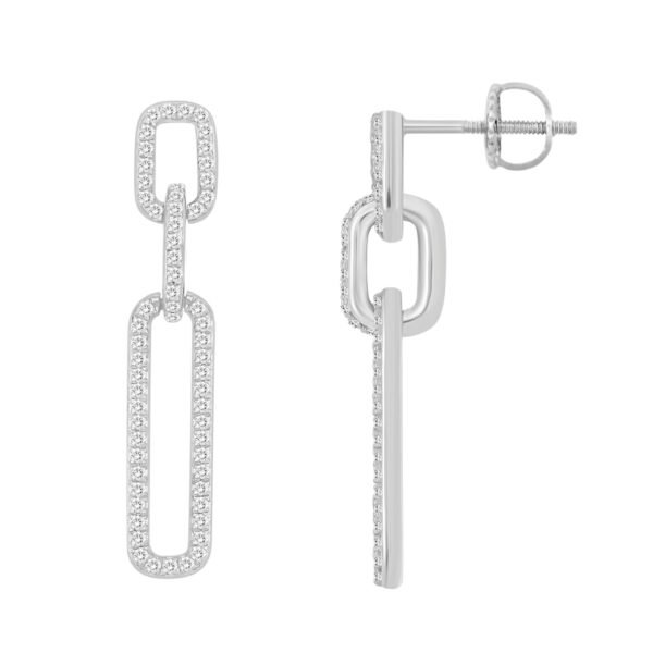 LADIES EARRING 1/4 CT ROUND DIAMOND 10K WHITE GOLD