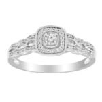 LADIES RING 1/4 CT ROUND DIAMOND 10K WHITE GOLD