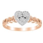 LADIES RING 1/8 CT ROUND DIAMOND 10K ROSE GOLD