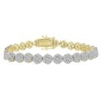 LADIES BRACELET 2 CT ROUND DIAMOND 10K YELLOW GOLD