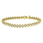 LADIES BRACELET 3 CT ROUND DIAMOND 14K YELLOW GOLD