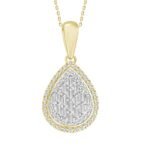 LADIES PENDANT 1/3 CT ROUND/BAGUETTE DIAMOND 10K YELLOW GOLD
