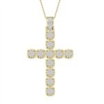 MEN'S PENDANT 7/8 CT ROUND DIAMOND 10K YELLOW GOLD