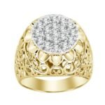 1.25CT RD DIAMONDS SET IN 14KT YELLOW GOLD MENS RING