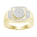 MEN'S RING 1/2 CT ROUND DIAMOND 10K YELLOW GOLD
