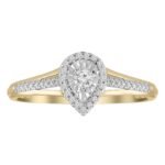 LADIES RING 1/4 CT ROUND DIAMOND 10K YELLOW GOLD