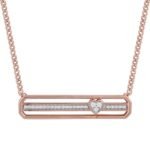 LADIES NECKLACE 1/10 CT ROUND DIAMOND 10K ROSE GOLD