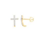 UNISEX EARRINGS 1/6 CT ROUND DIAMOND 10K YELLOW GOLD