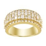 MEN'S BAND 3 1/3 CT ROUND/BAGUETTE DIAMOND 10K YELLOW GOLD