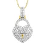 LADIES PENDANT 1/2 CT ROUND DIAMOND 10K YELLOW GOLD