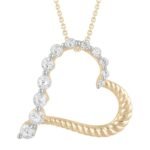 LADIES PENDANT 1/4 CT ROUND DIAMOND 10K YELLOW GOLD