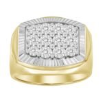 MEN'S RING 1/2 CT ROUND DIAMOND 10K YELLOW/WHITE GOLD