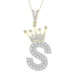 MEN'S CHARM 3/8 CT ROUND DIAMOND 10K YELLOW GOLD