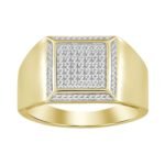 MEN'S RING 1/4 CT ROUND DIAMOND 10K YELLOW GOLD