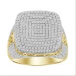 MEN'S RING 1 CT ROUND DIAMOND 10K YELLOW GOLD