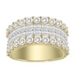 MEN'S BAND 5 7/8 CT ROUND/BAGUETTE DIAMOND 10K YELLOW GOLD