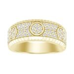 MEN'S BAND 3/4 CT ROUND DIAMOND 10K YELLOW GOLD